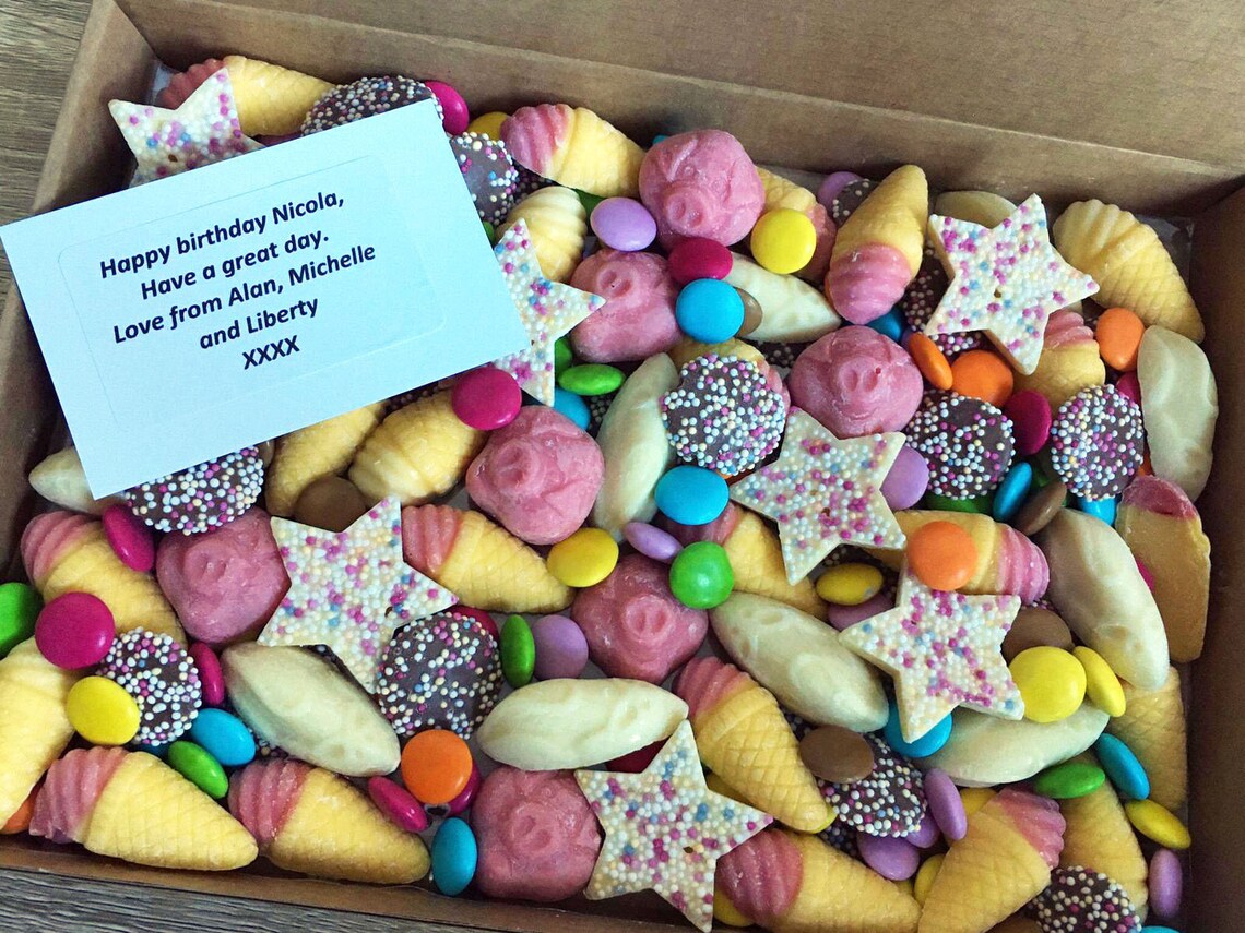 Personalised Chocolate Sweets Letterbox by Post Sweet Gift Box Etsy