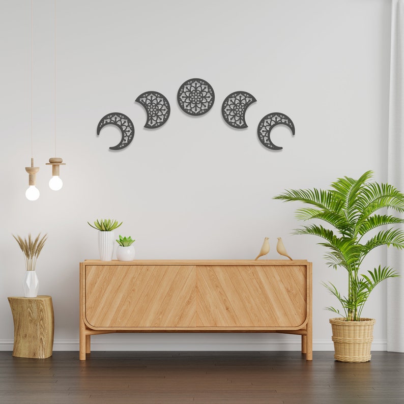 Metal Wall Art Moon 5 Shapes for Spiritual Home Decor Living Etsy