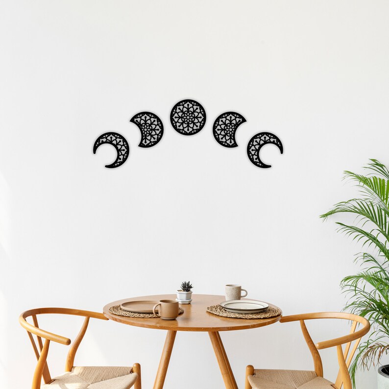 Metal Wall Art Moon 5 Shapes for Spiritual Home Decor Living Etsy