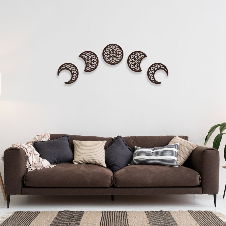 Metal Wall Art Moon 5 Shapes for Spiritual Home Decor Living Etsy