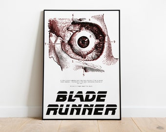 Blade Runner (1982) – Custom Retro Art Print Poster Picture Retro Movie Art, Vintage Film Poster, Ridley Scott, Harrison Ford, Dystopian