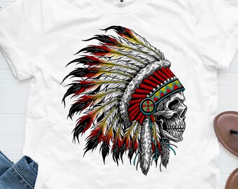 indian chief skull shirt