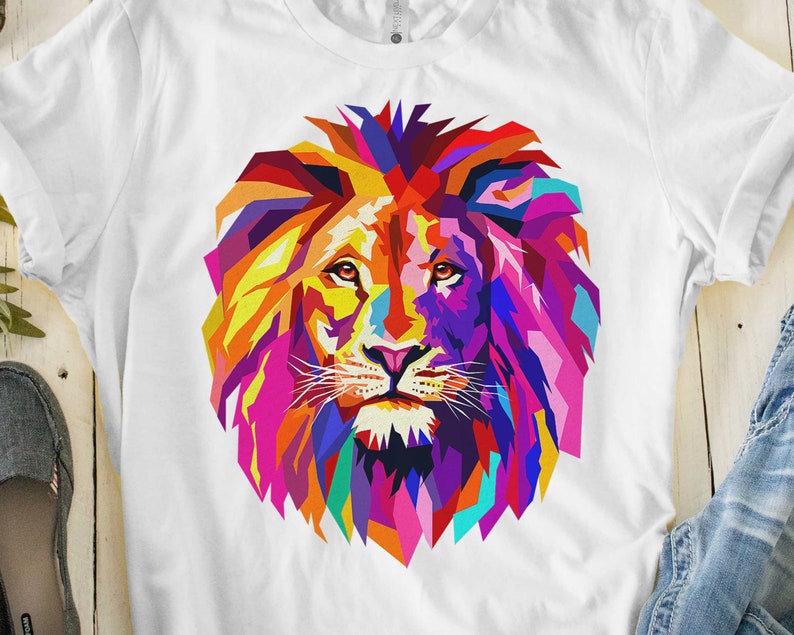 I Love Jesus T-Shirt Sweatshirt Hoodie Jesus Sweatshirt Cool Lion Head Design With Bright Colorful T-Shirt Long Sleeve Worship Shirt