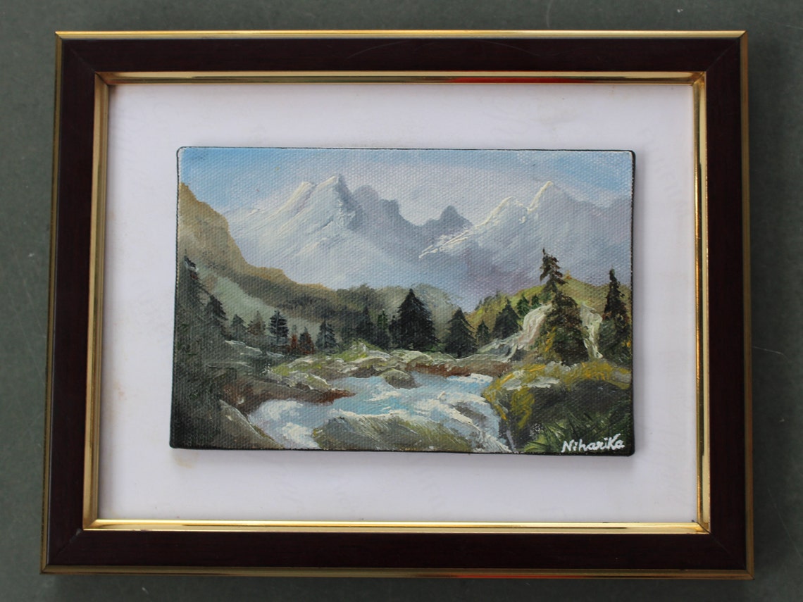 Miniature Landscape Painting Miniature Art Etsy