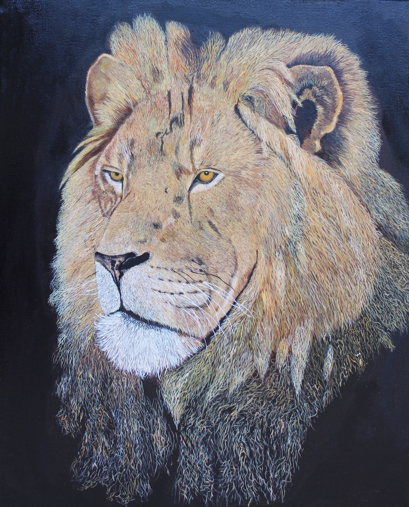 Lion painting realistic wildlife art Etsy