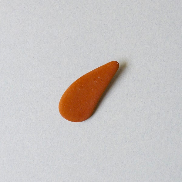 Soft edge ceramic brooch, greek terracotta surfed tumbled shard, minimal look, teardrop