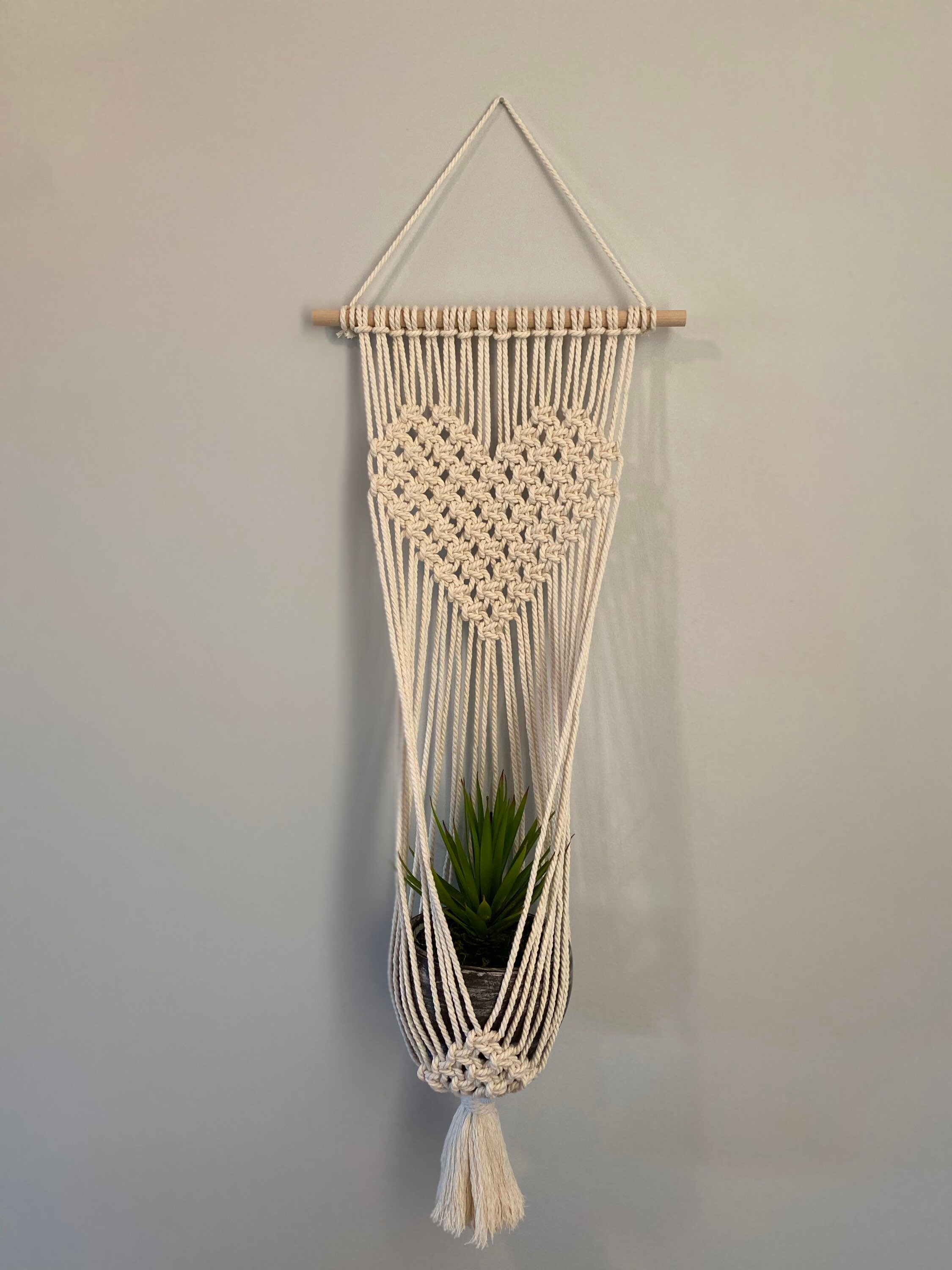 Heart Macrame Plant Hanger I Valentine I Boho House Decor I Etsy