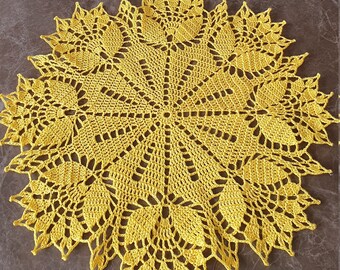 Handmade Tulip Lace Crochet Mat, Decorative Centerpiece