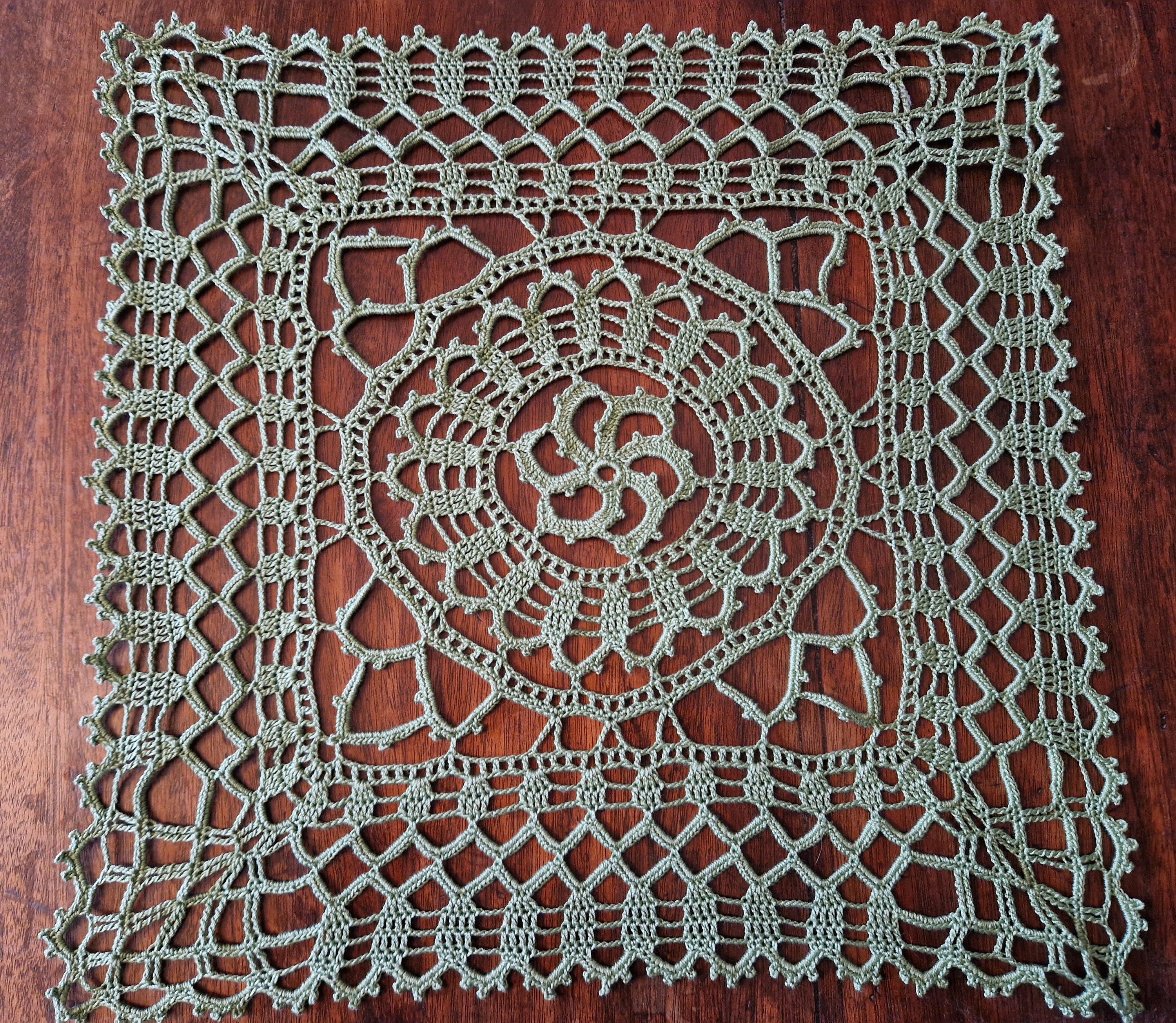 39 Crochet Green Patterns: Frogs, Avocados, Doilies, and Keychains 29 Sage Green Crochet Table Centerpiece