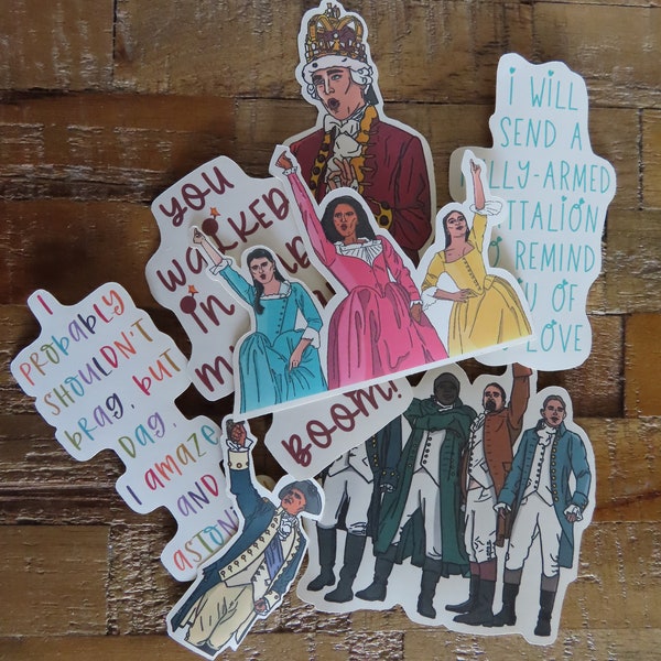 Hamilton Musical Themed Glossy Stickers