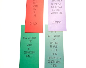 Stoic Stoicism Aurelius Epictetus Seneca Bookmark Quotes
