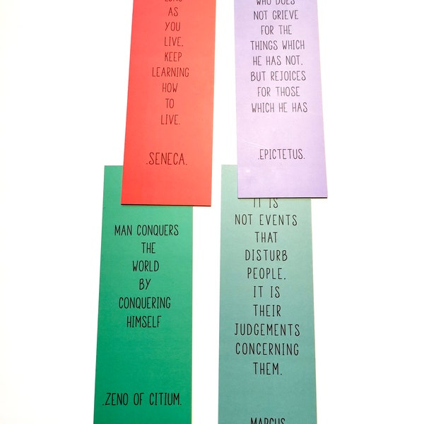 Stoic Stoicism Aurelius Epictetus Seneca Bookmark Quotes