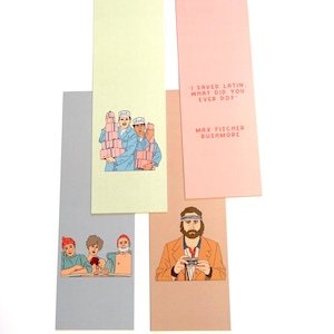 Wes Anderson Movie Themed Bookmarks