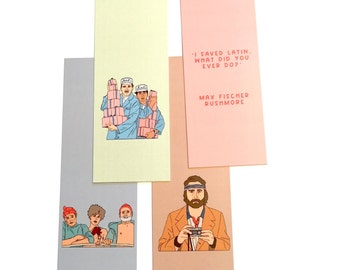 Wes Anderson Movie Themed Bookmarks