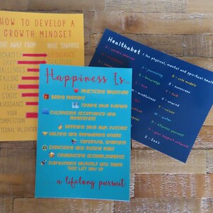Growth Mindset, Health and Happiness Wellness A6 Ansichtkaarten - Spritual, Fysieke en Mentale Gezondheid