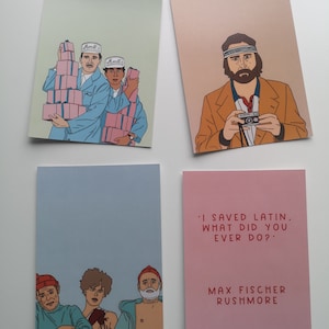 Ensemble de cartes postales à thème Wes Anderson