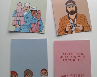 Wes Anderson Themed Postcard Set