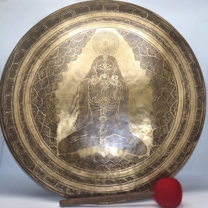 Extra large 24 inch chakra yogi- tibetan gong  meditation sound healing and chakra balancing gong- yoga hand made gong -made in nepal