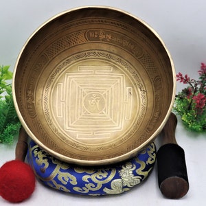 10 inch diameter mantra  etched  singing bowl-Tibetan singing bowl- meditation yoga sound healing bowl-made in Nepal