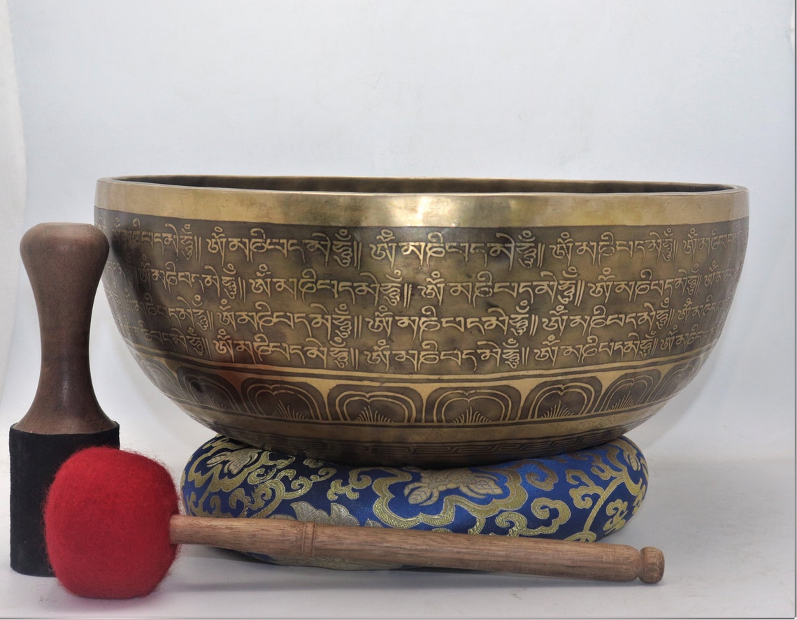 17 Inches Diameter Large Tibetan Singing Bowl Master Healing Etsy