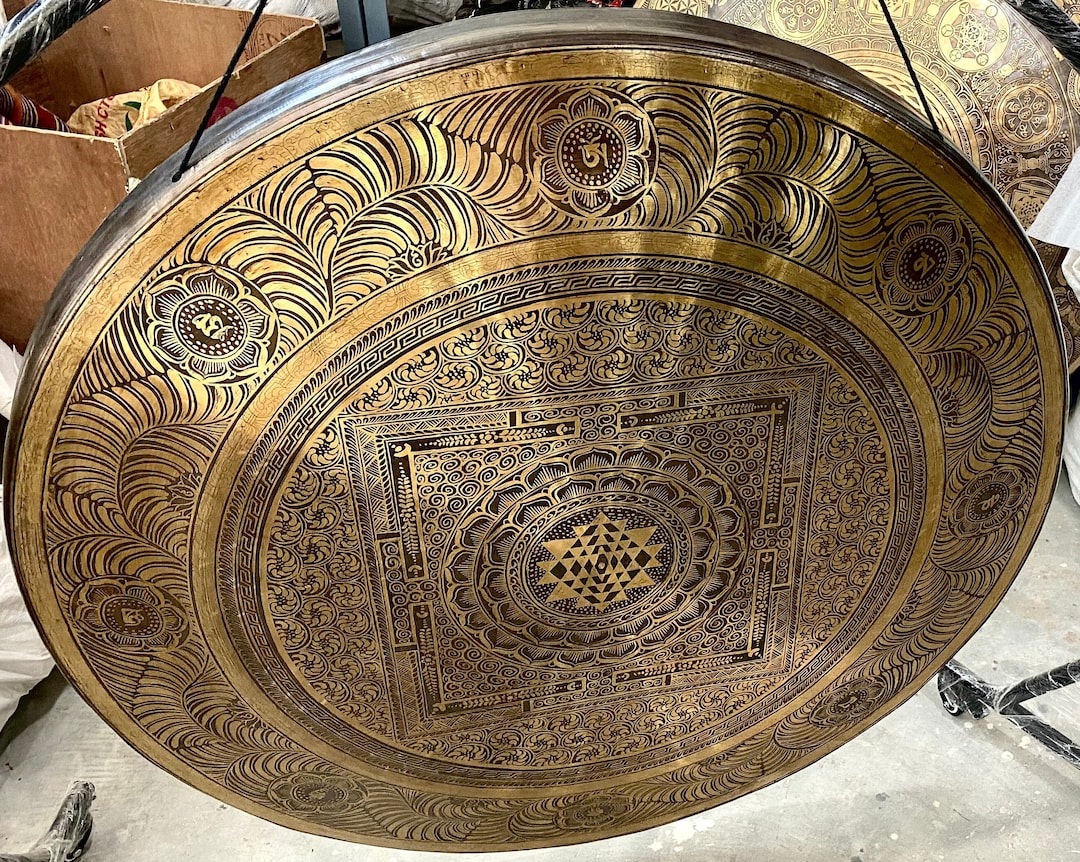 Extra Large Tibetan Gong Bell Various Art and Craftedsound Healing