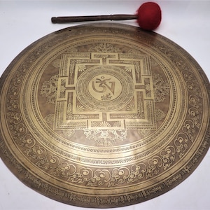 23 inch diameter hand made Tibetan gong - sound healing, meditation, yoga - gong for yoga - Himalayan gong made in Nepal