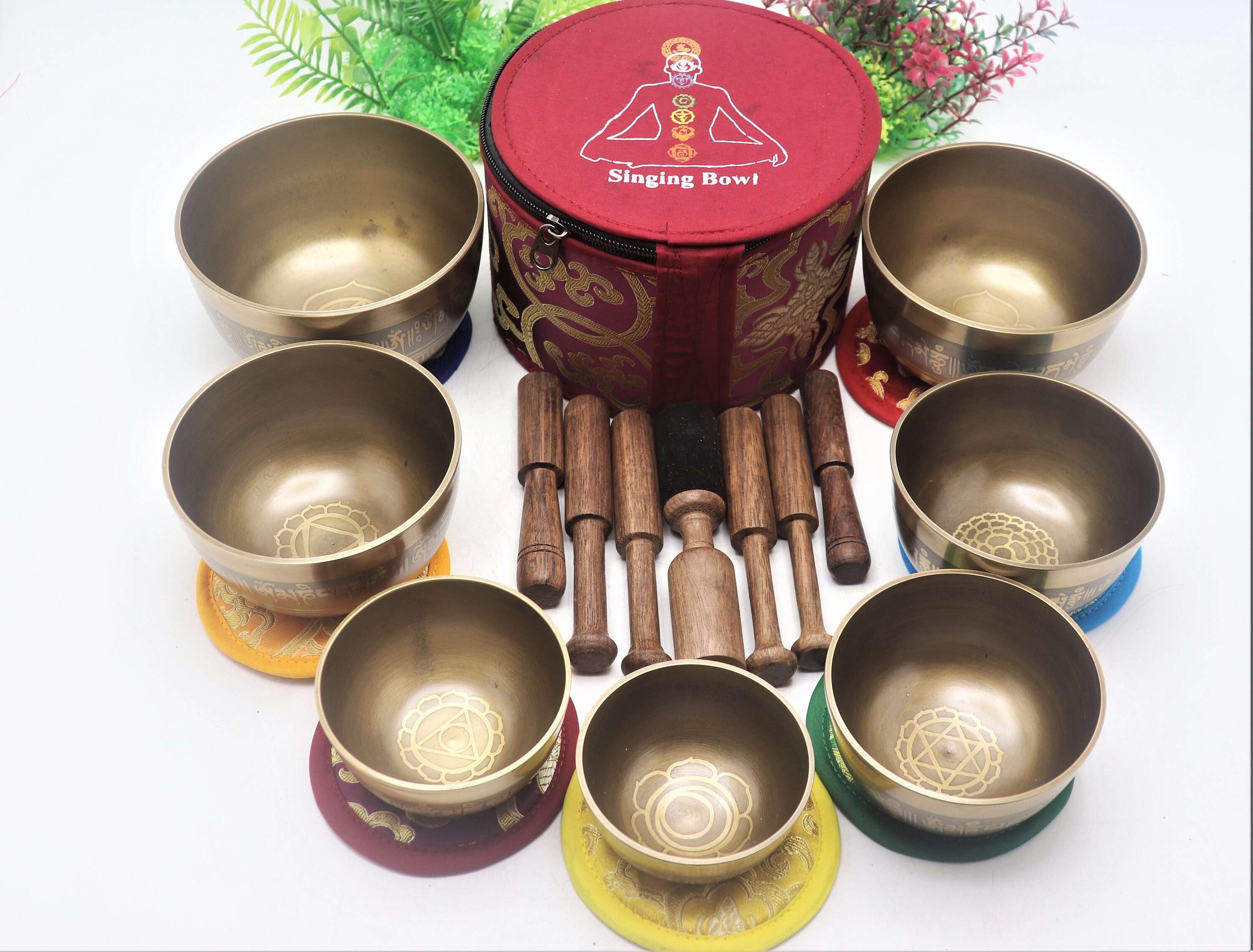 ハンドハンマーシンギングボウルセット：ネパールサウンドセラピー