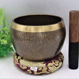 6 inch diameter hand hammer singing bowl tibetan  hand made singing bowl meditation, sound healing-peace and mindfulness bowl- made in Nepal