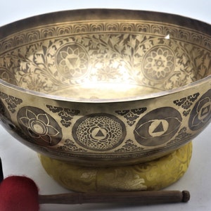 20&quot; Large Buddha feet Bowl-Intense Vibration Sound Therapy Singing Bowl Handmade in Nepal Hand-hammered Singing Bowl Tibetan Bowl