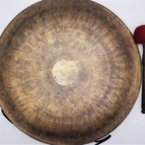Extra large tibetan gong  meditation sound healing and chakra balancing gong- yoga hand made gong -made in nepal