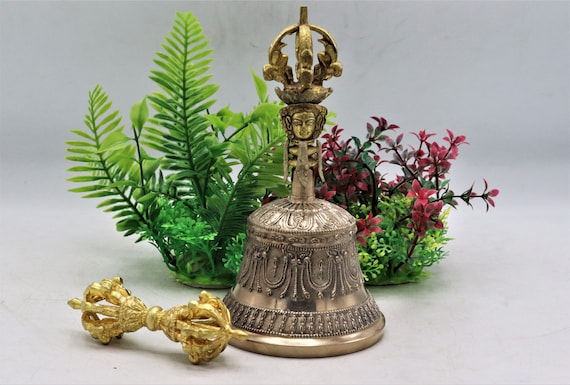 Metal Handmade 7 Metals Tibetan Bells and Dorje /vajra, for Sound Healing,  Meditation, Yoga, Relaxation, Chakra Balancing and Collection 