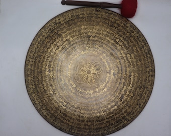 20 inch large master healing gong- meditation sound healing- mantra  craft hand made gong- made in Nepal