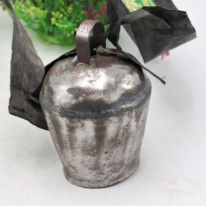 4&quot;  Antique Yak Bell - Handmade in Nepal, Tibetan Himalayan Bell- singing bell for yak