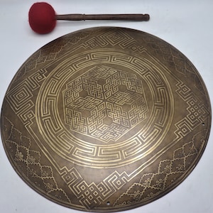 21 inch diameter hand made tibetan gong - sound healing , meditation, yoga - gong for yoga - himalayan gongmade in nepal