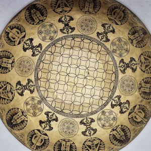 70 cm flower of life -various art and rituals crafts meditation, yoga sound healing and chakra balancing gong-made in nepal