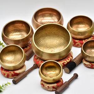 Tibetan singing bowl-Set of seven Hand beaten Singing Bowl From Nepal-Chakra Healing Singing Bowl-Tibetan Singing Bowl