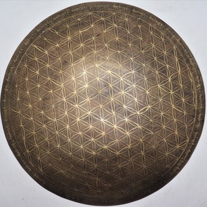 flower of life temple gong- hand made Tibetan gong - sound healing, meditation, yoga - gong for yoga - Himalayan gong made in Nepal