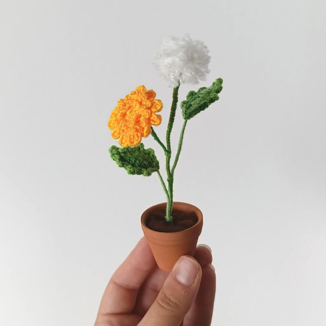 Schreibtisch Deko Licht Handgefertigtes Gehkeltes LED-Nachtlicht  Topfpflanze Mit Talblumen - Romantische Schreibtisch- Und Zimmerdekoration