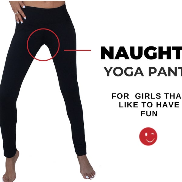 Srirachas yoga pant, Flattering and crotchless, fun and sexy leggings, naughty gift, hot adult date clothing, better than lingerie, romantic