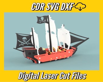 Download 3d Svg Pirate Ship Etsy