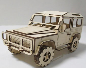 Laser cut jeep car toy SVG bundle wood toy car svg files Vector laser template puzzle Laser cut file Dxf Ai Eps Cdr patern cnc