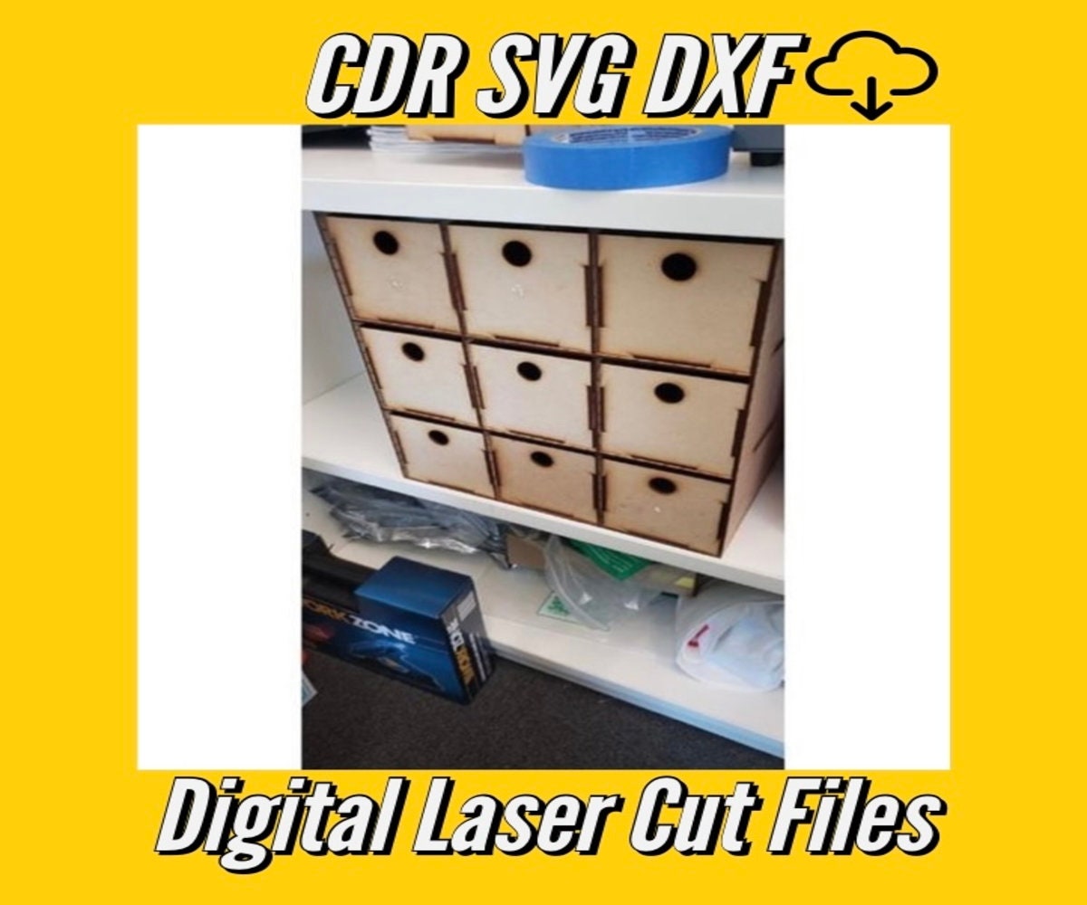 Laser cut files SVG Chest of drawers CDR vector file DXF cnc file dxf ...