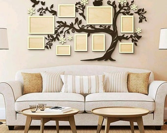 Laser cut Family Tree photo frame SVG bundle glowforge wood family tree svg files Vector laser template Laser cut file Dxf Pdf Eps Cdr cnc