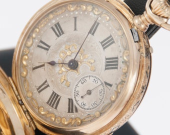 Charles Ed Lardet Pocket Watch Fleurier Suisse Yellow Gold 18k