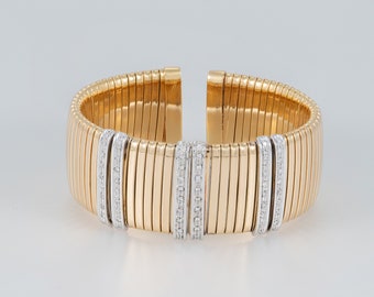 Bracelet in 18k yellow and white gold and diamonds