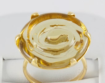 Tous ring in 18k yellow gold with Murano glass