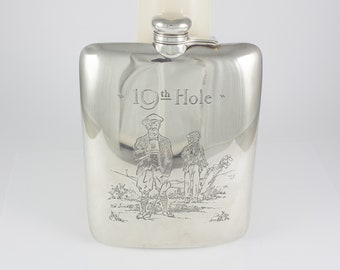 Golf 19th Hole silver bottle flask