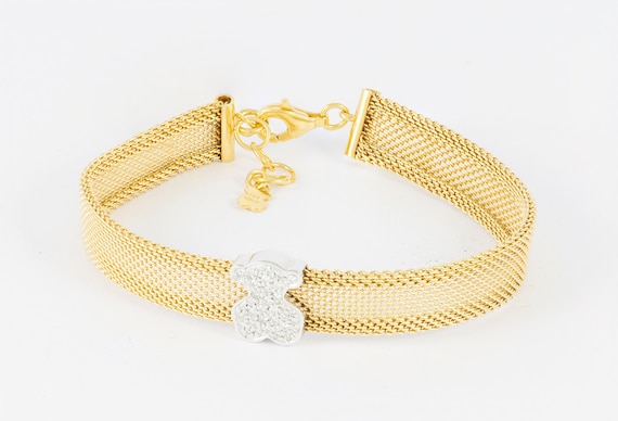 Tous Bracelet in 18k Yellow Gold With Diamonds - Etsy