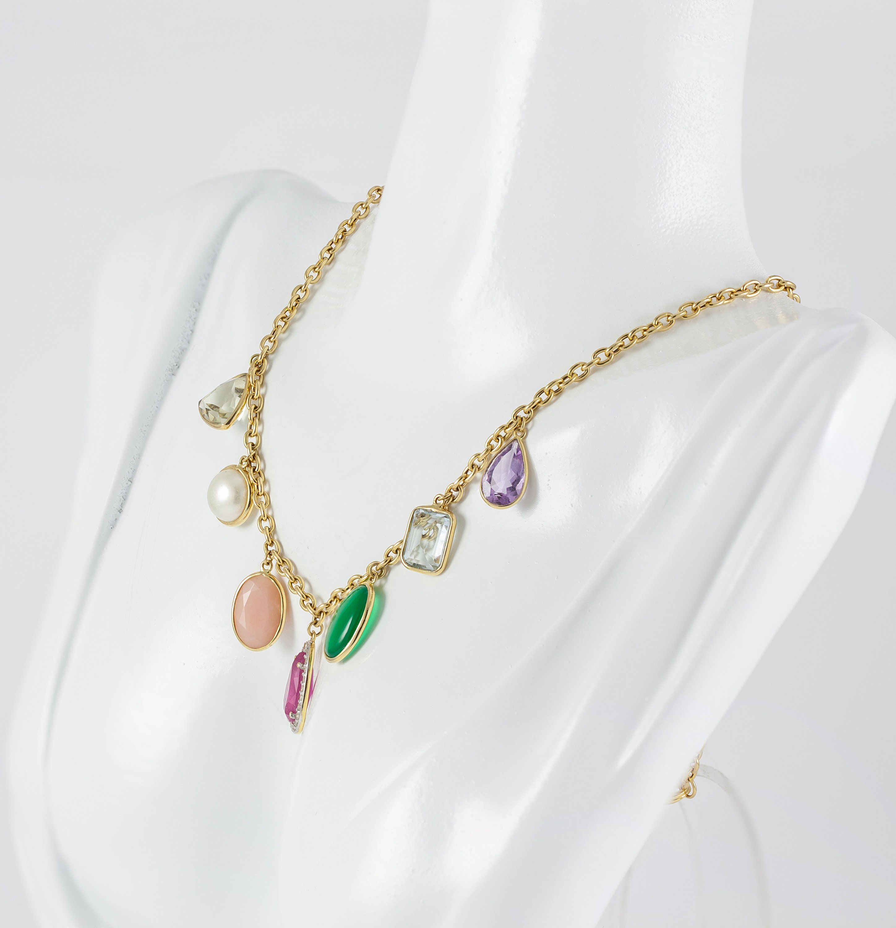 Tous Necklace in 18k Yellow Gold With Gems and Gem Power Diamonds - Etsy