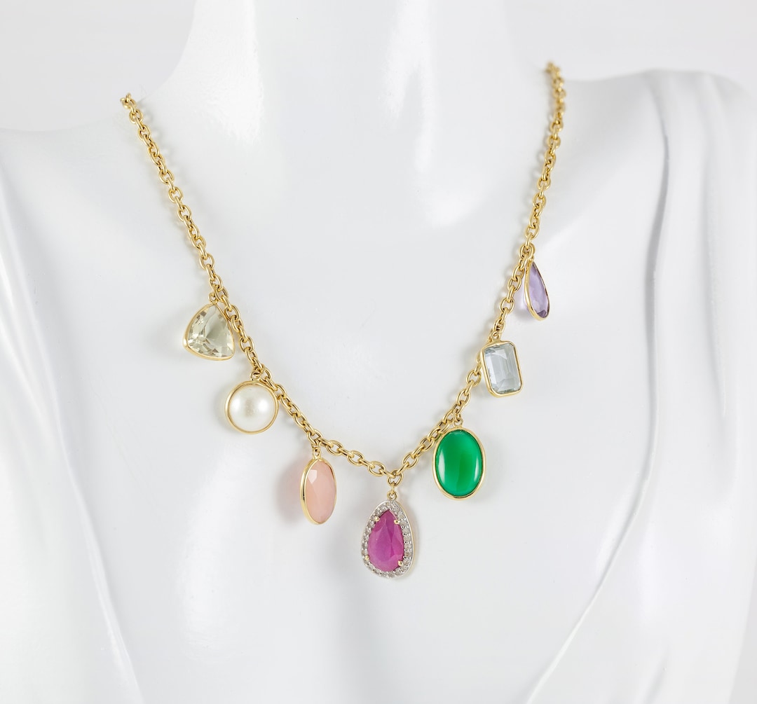 Tous Necklace in 18k Yellow Gold With Gems and Gem Power Diamonds - Etsy